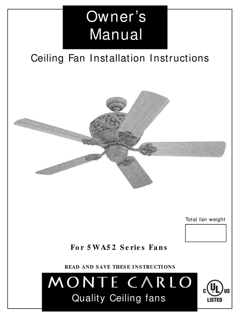 Monte Carlo Fan Company 5WA52 Series owner's manual Monte Carlo Fan Company 5WA52 Series owner's manual
