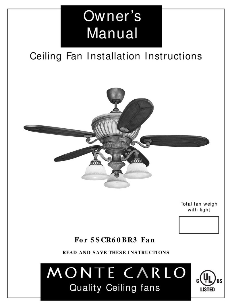 Monte Carlo Fan Company 5SCR60BR3 owner's manual