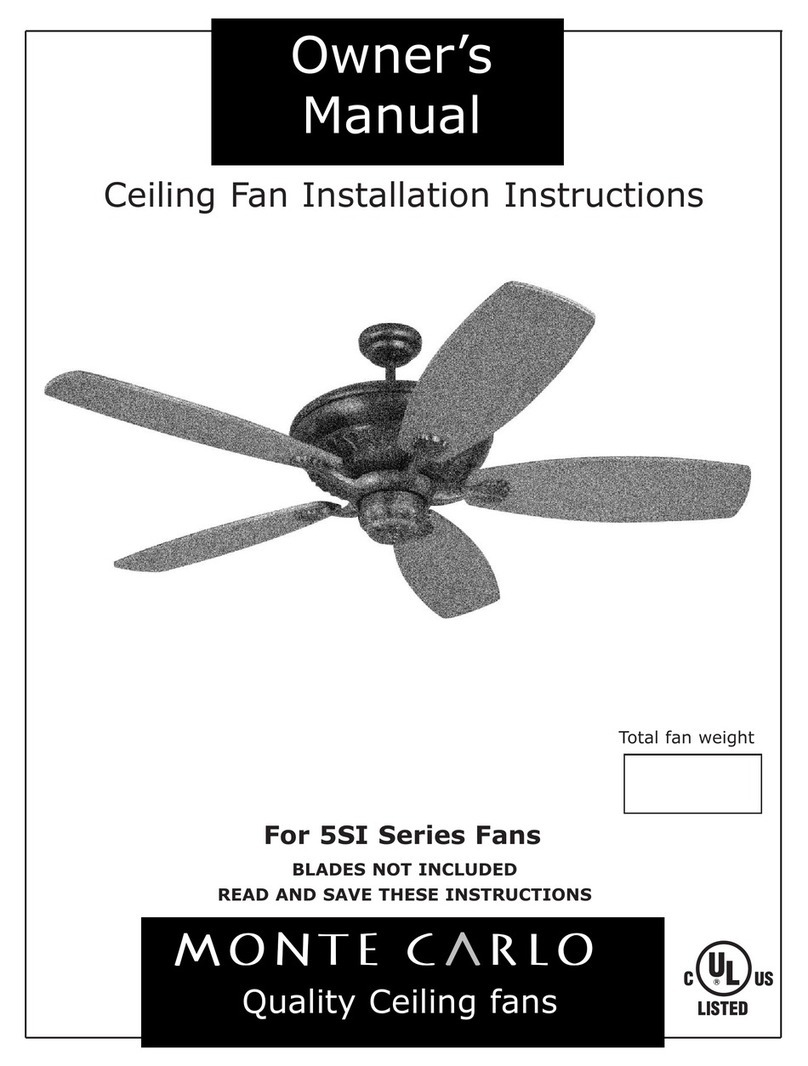 Monte Carlo Fan Company 5SI Series User manual