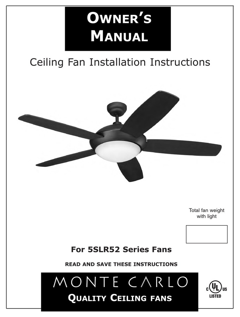 Monte Carlo Fan Company 5SLR52 Series owner's manual
