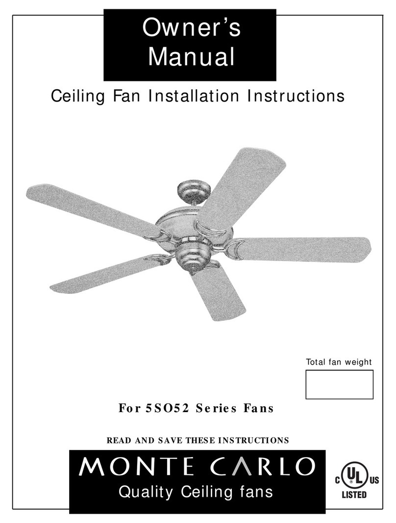 Monte Carlo Fan Company 5SO52 Series owner's manual