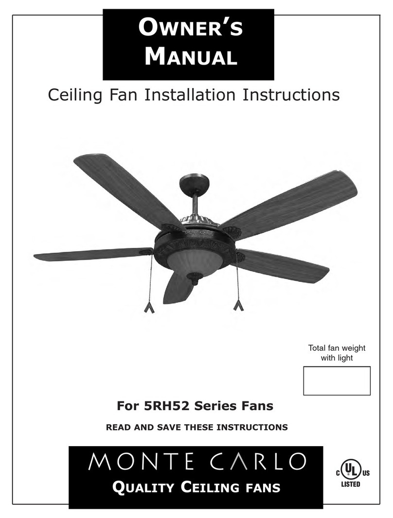 Monte Carlo Fan Company 5RH52 Series User manual Monte Carlo Fan Company 5RH52 Series User manual