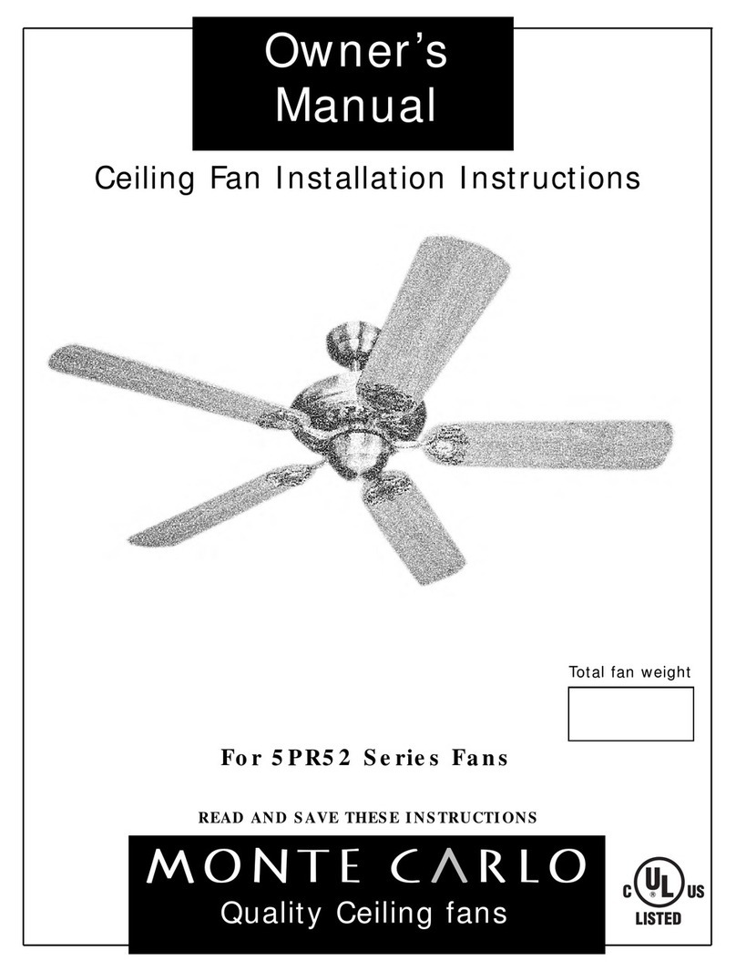 Monte Carlo Fan Company 5PR52 Series owner's manual