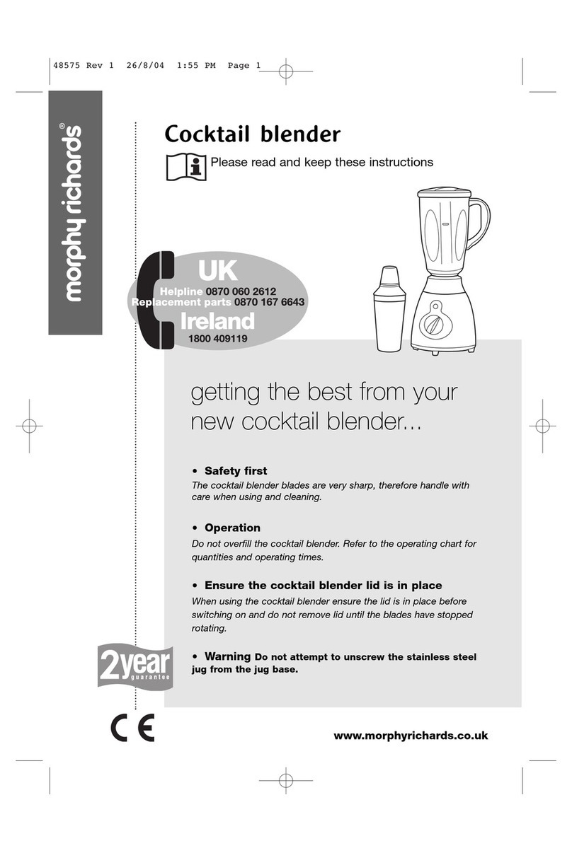 Morphy Richards Cocktail blender User manual