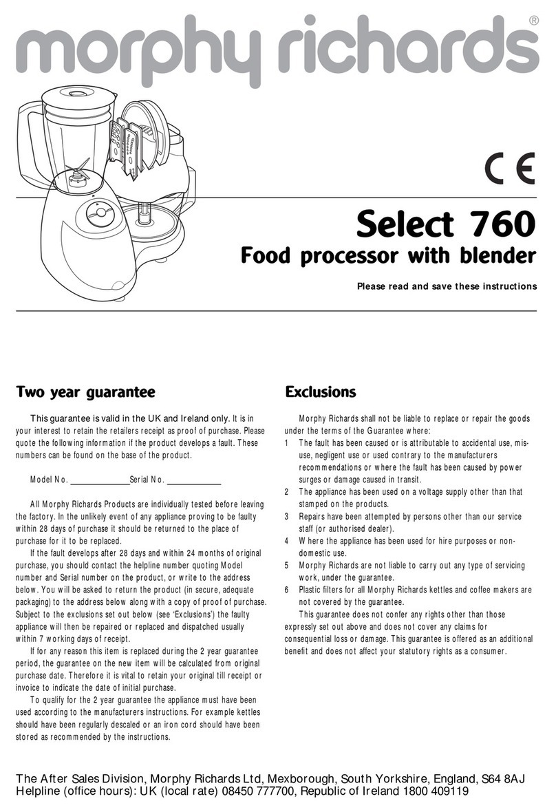 Morphy Richards Select 760 User manual