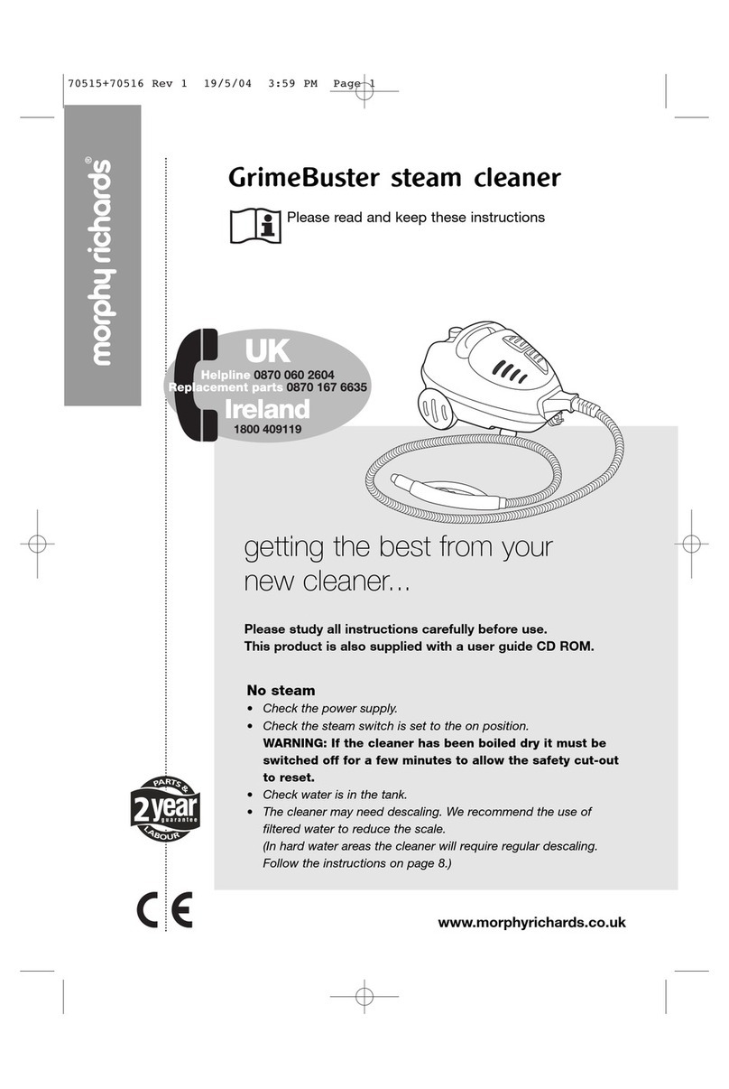 Morphy Richards GrimeBuster steam cleaner instructions