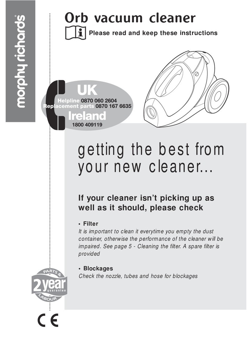 Morphy Richards Orb vacuum cleaner instructions
