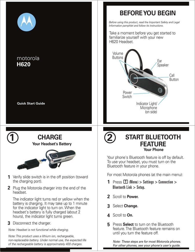 Motorola H620 - Headset - Over-the-ear User manual