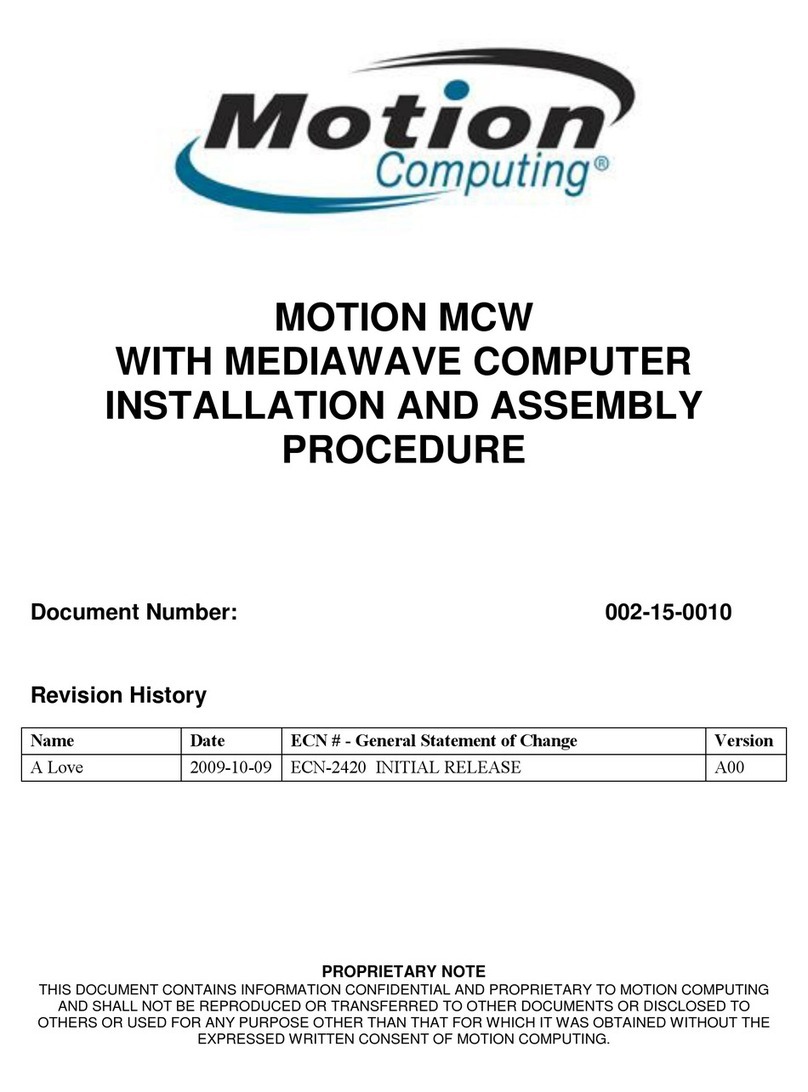 Motion Computing 002-15-0010 Installation and assembly