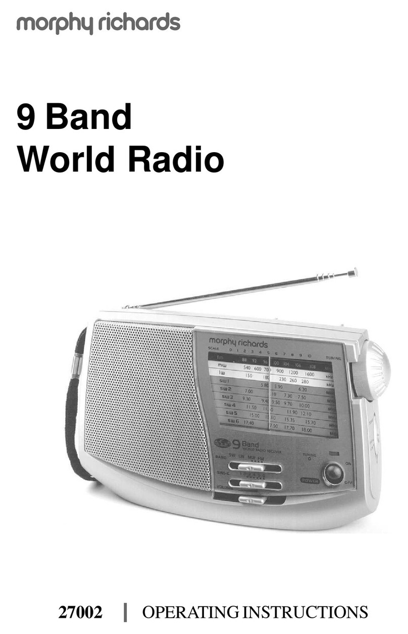 Morphy Richards Radio operating instructions