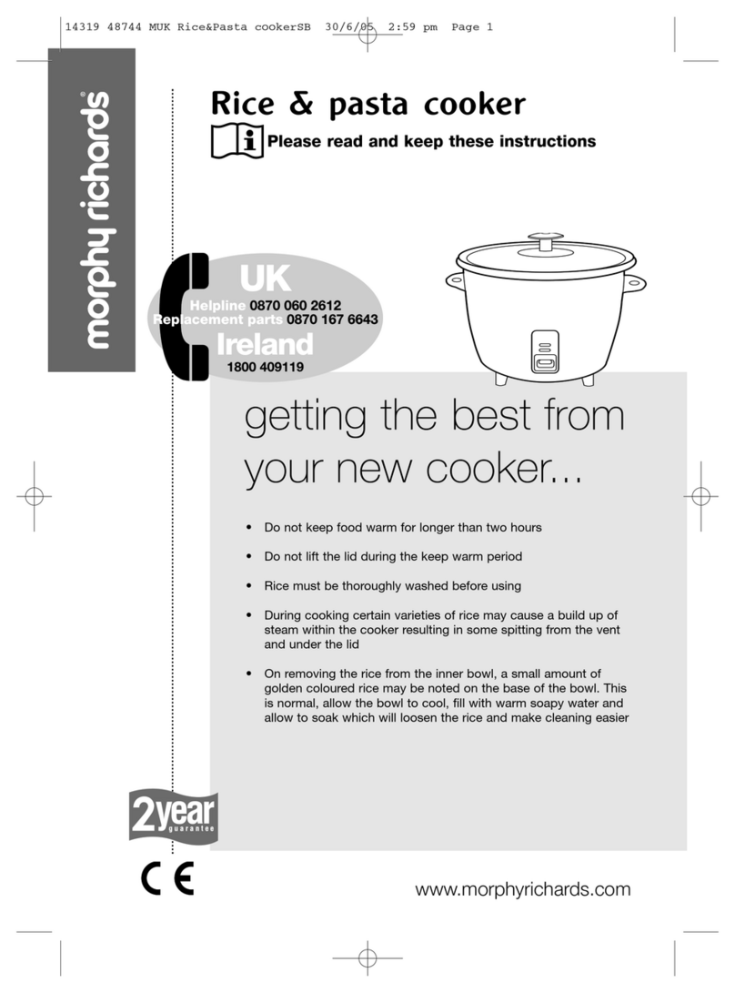 Morphy Richards Rice & Pasta Cooker instructions