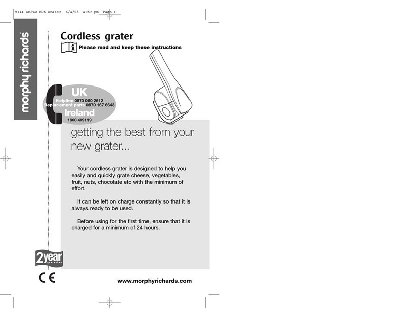 Morphy Richards Cordless grater User manual