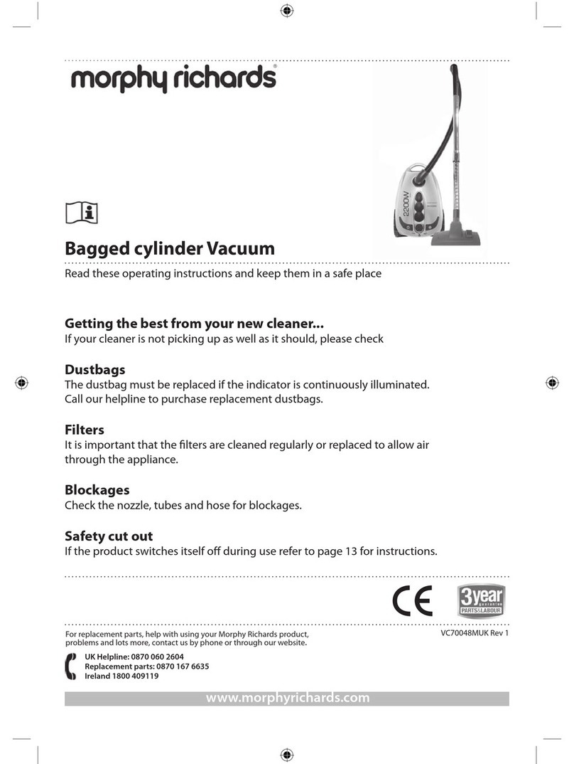 Morphy Richards Bagged cylinder Vacuum User manual