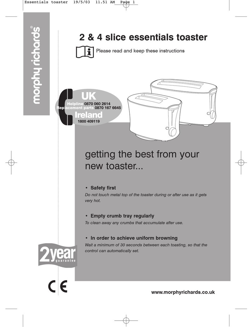 Morphy Richards 2 & 4 slice essentials toaster instructions Morphy Richards 2 & 4 slice essentials toaster instructions