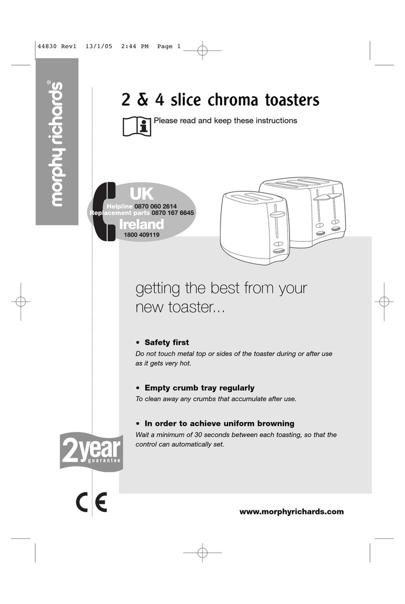 Morphy Richards 2 & 4 slice chroma toasters User manual