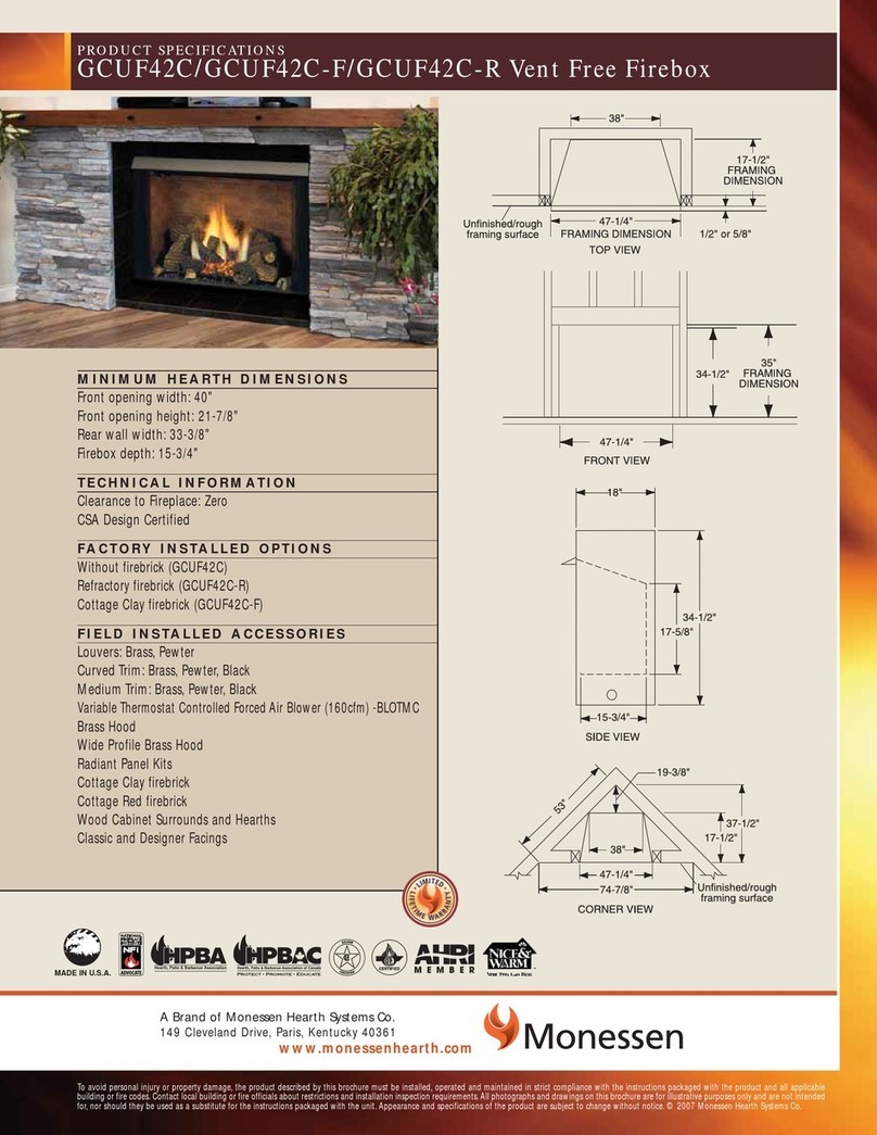 Monessen Hearth GCUF42C Installation instructions Monessen Hearth GCUF42C Installation instructions