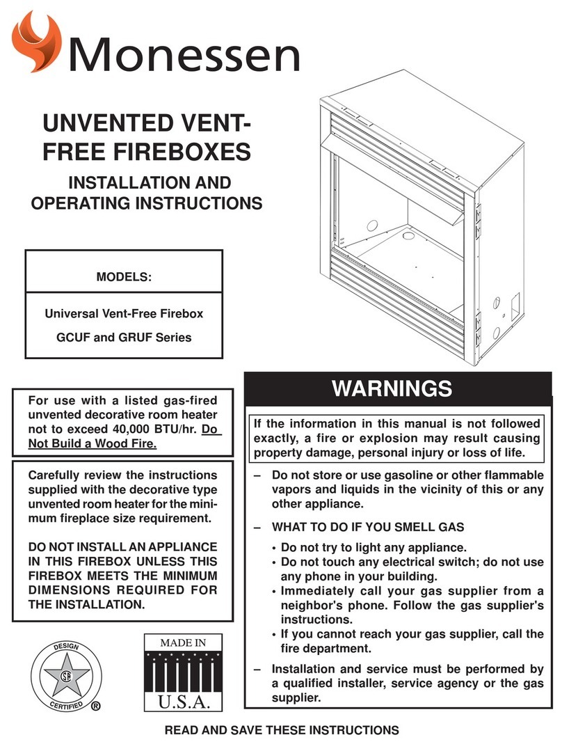 Monessen Hearth GCUF Series User manual Monessen Hearth GCUF Series User manual