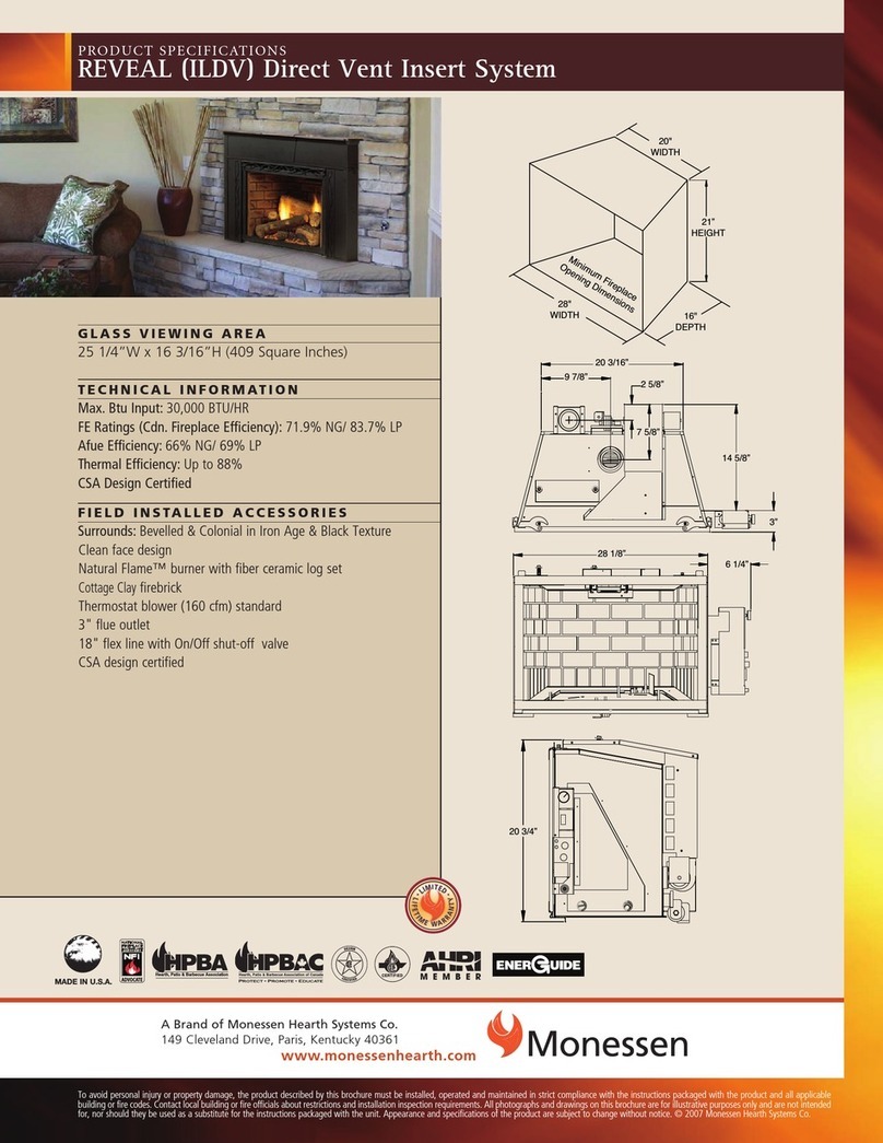 Monessen Hearth Direct Vent Insert System REVEAL (ILDV) Installation instructions