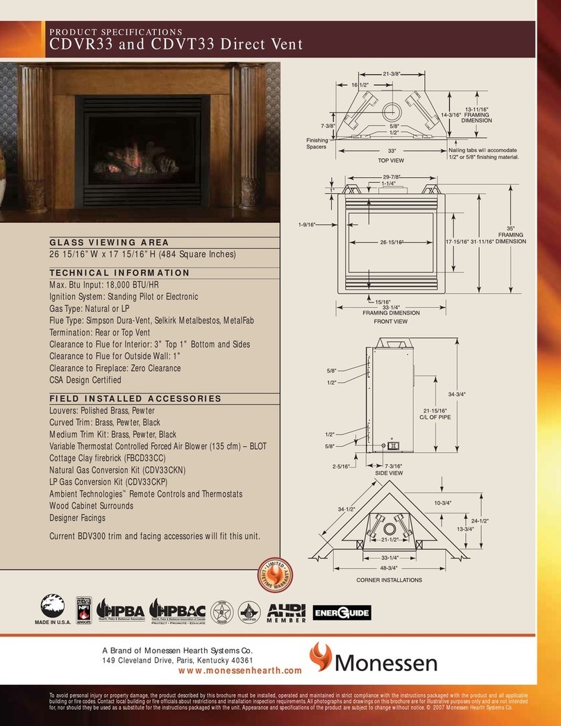 Monessen Hearth Direct Vent CDVR33 Installation instructions
