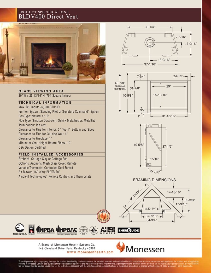 Monessen Hearth Direct Vent BLDV400 Installation instructions