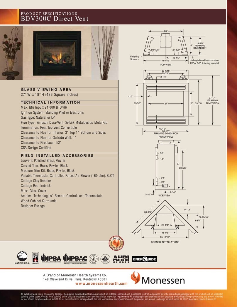 Monessen Hearth Direct Vent BDV300C Installation instructions Monessen Hearth Direct Vent BDV300C Installation instructions