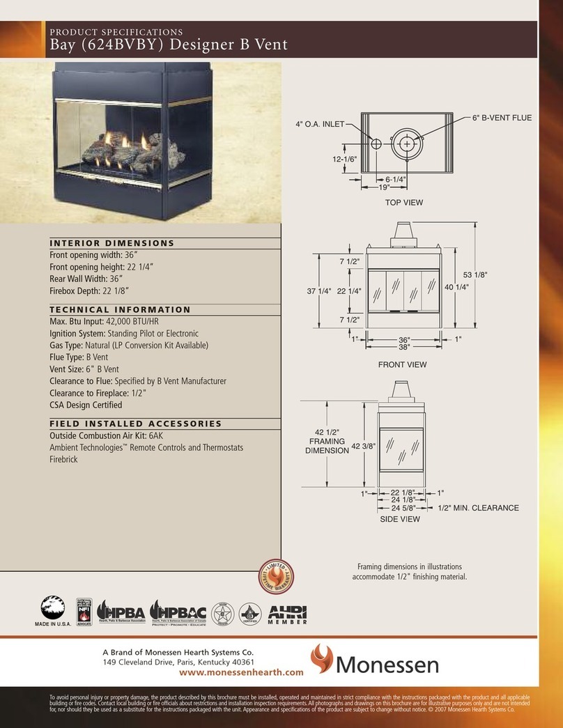 Monessen Hearth Designer B Vent 624BVBY Installation instructions Monessen Hearth Designer B Vent 624BVBY Installation instructions