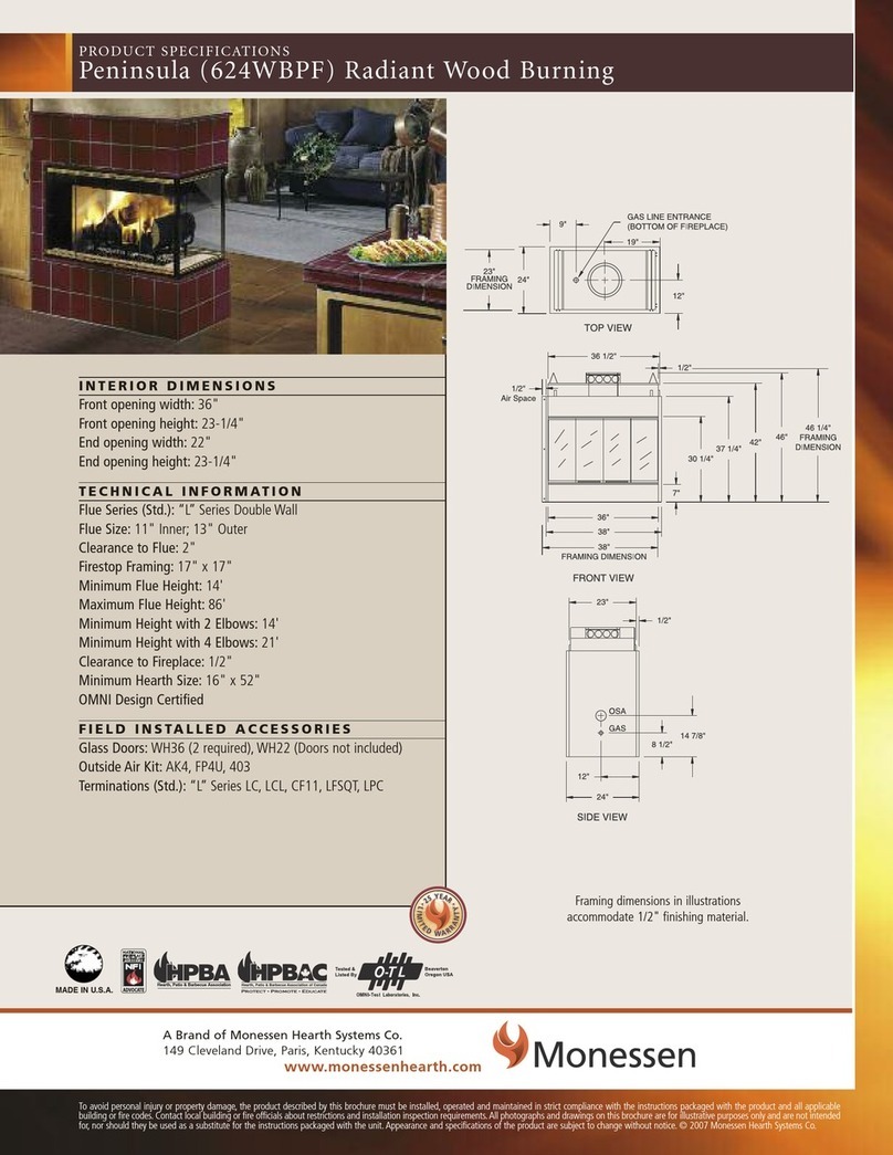 Monessen Hearth 624WBPF Peninsula Installation instructions Monessen Hearth 624WBPF Peninsula Installation instructions