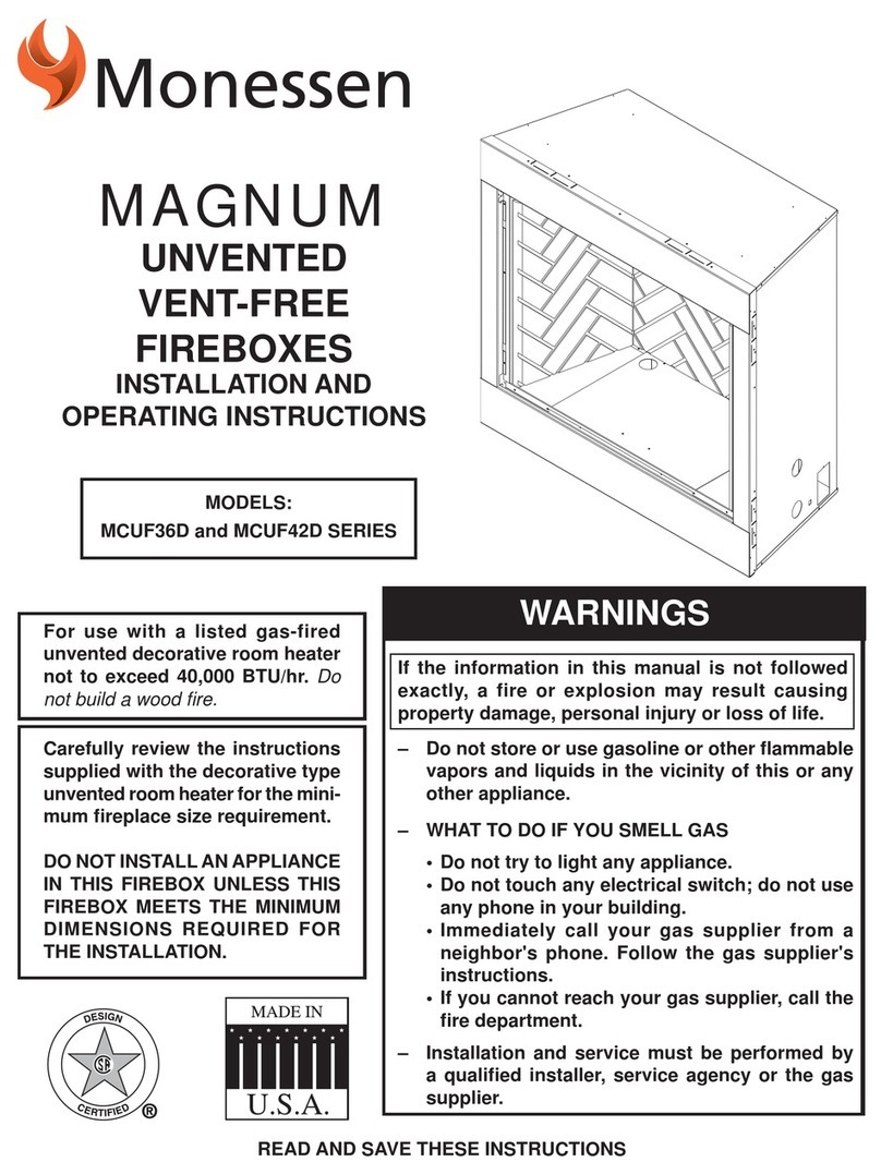 Monessen Hearth Magnum Unvented Vent-Free Fireboxes MCUF42D... User manual Monessen Hearth Magnum Unvented Vent-Free Fireboxes MCUF42D... User manual