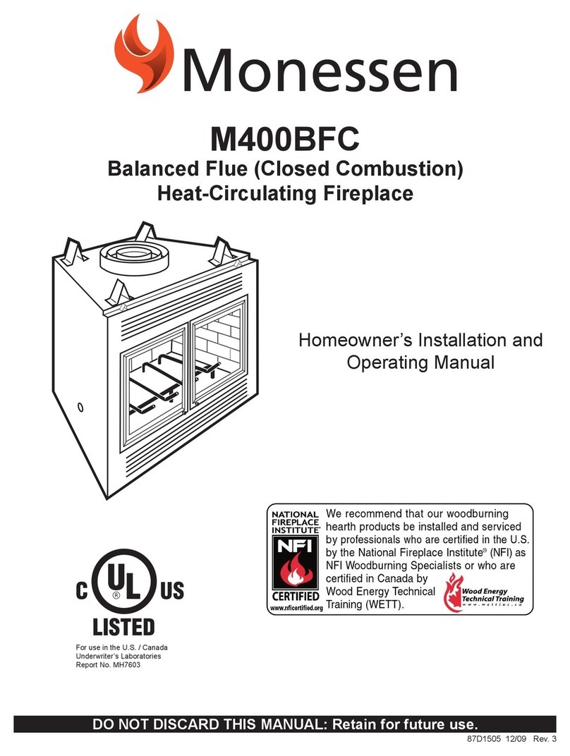 Monessen Hearth M400BFC Mounting instructions Monessen Hearth M400BFC Mounting instructions