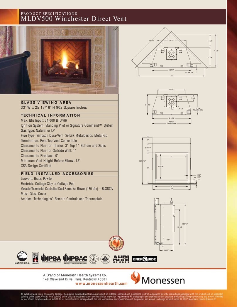 Monessen Hearth MLDV500 - Winchester Installation instructions Monessen Hearth MLDV500 - Winchester Installation instructions