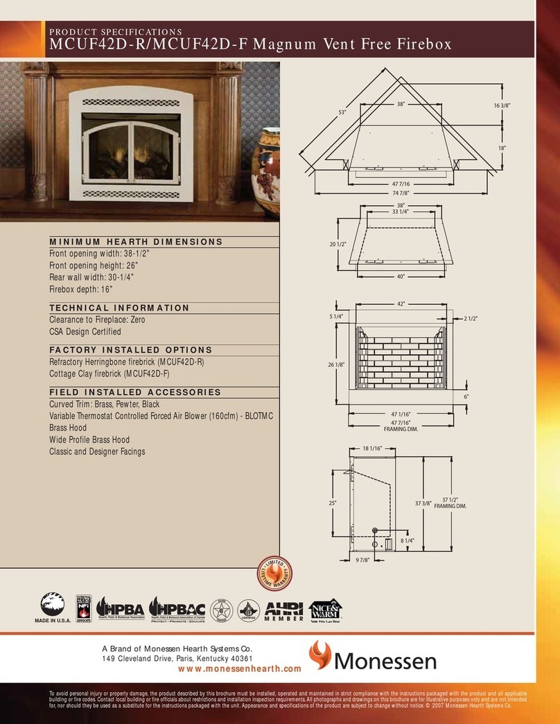 Monessen Hearth MCUF42D-R Magnum Installation instructions