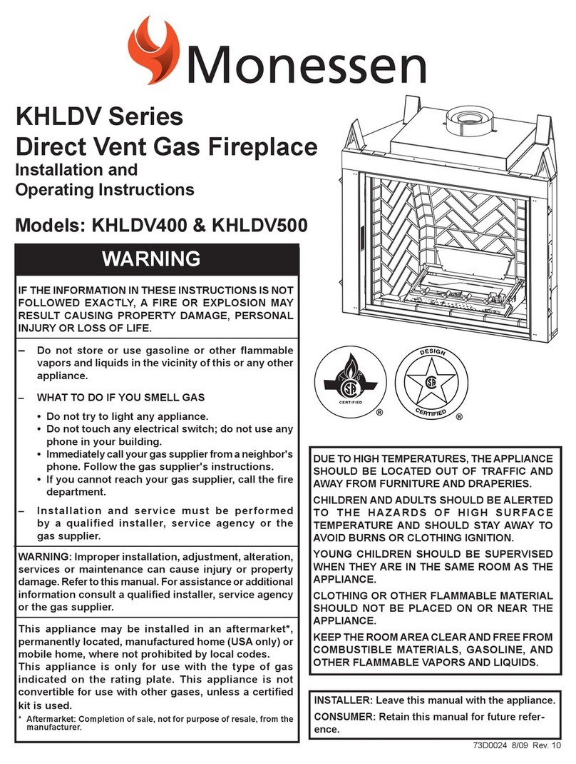 Monessen Hearth Covington Direct Vent KHLDV400 User manual Monessen Hearth Covington Direct Vent KHLDV400 User manual