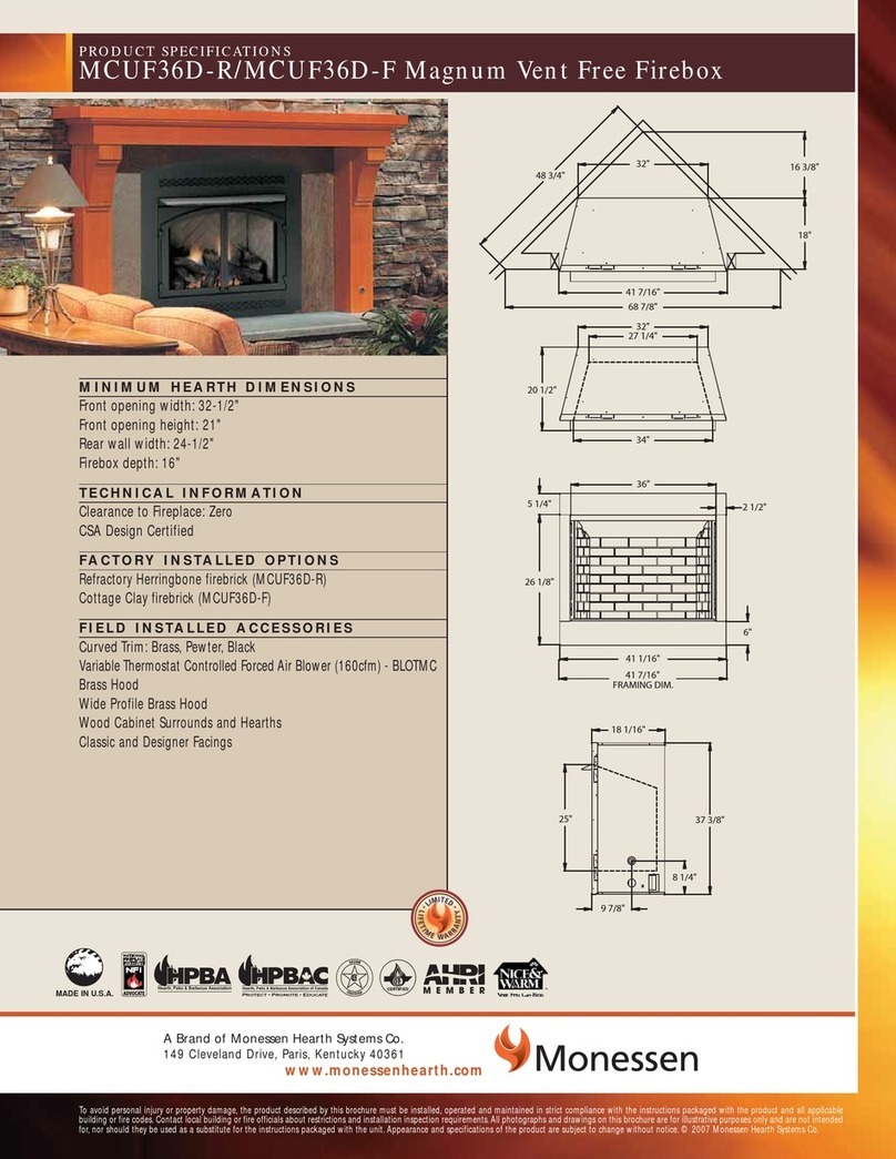 Monessen Hearth MCUF36D-R Magnum Installation instructions Monessen Hearth MCUF36D-R Magnum Installation instructions