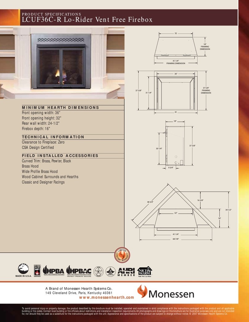 Monessen Hearth Lo-Rider LCUF36C-R Installation instructions