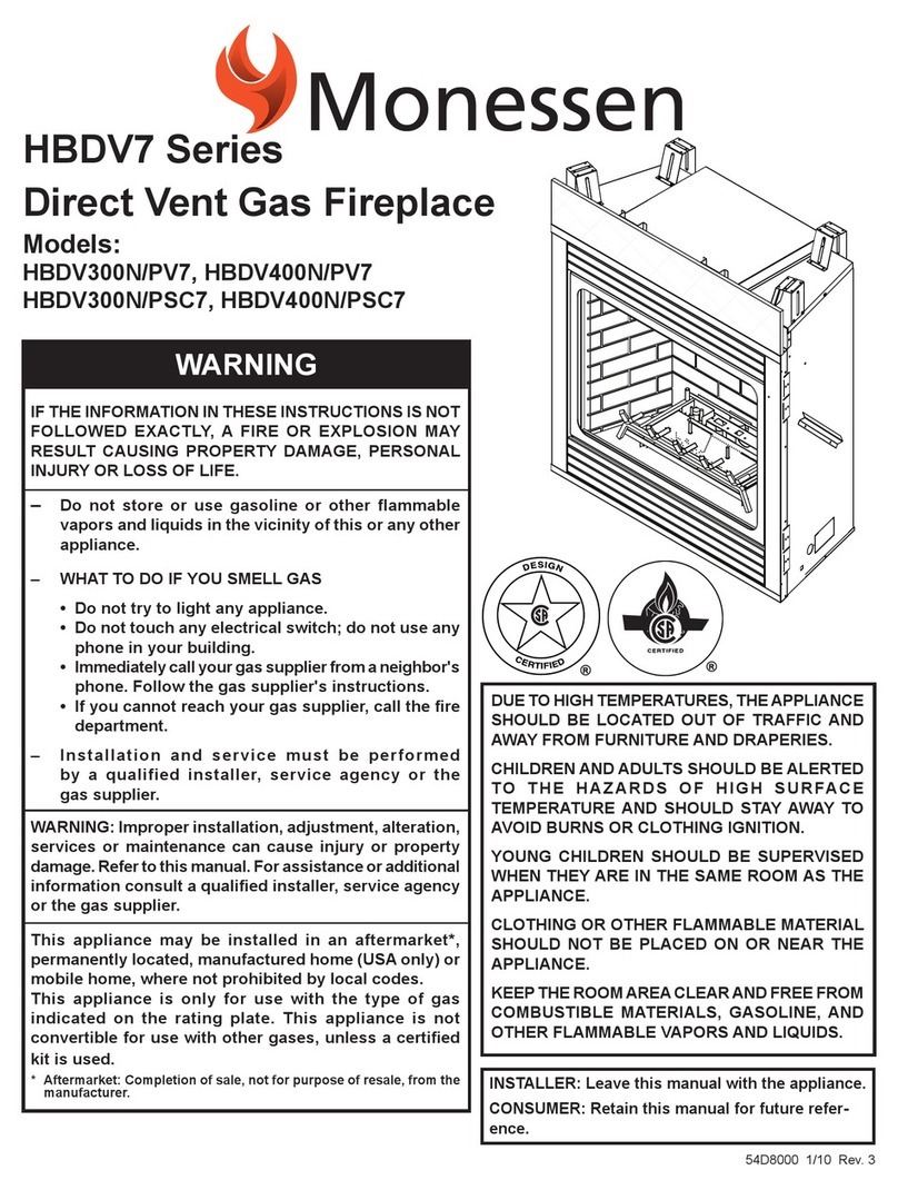 Monessen Hearth HBDV300N/PV7 User manual Monessen Hearth HBDV300N/PV7 User manual