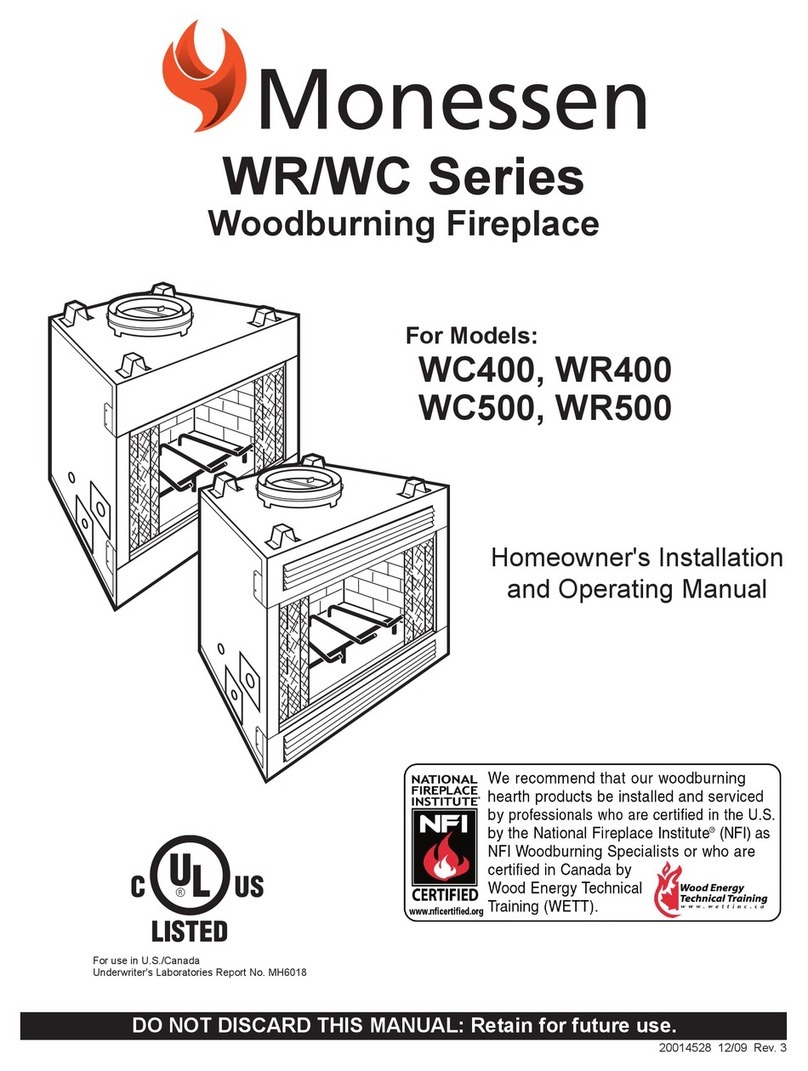 Monessen Hearth WC400 Homeowner's installation and operating manual
