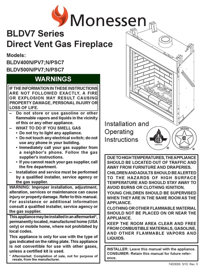 Monessen Hearth BLDV7 SERIES BLDV500N/PV7;N/PSC7 User manual