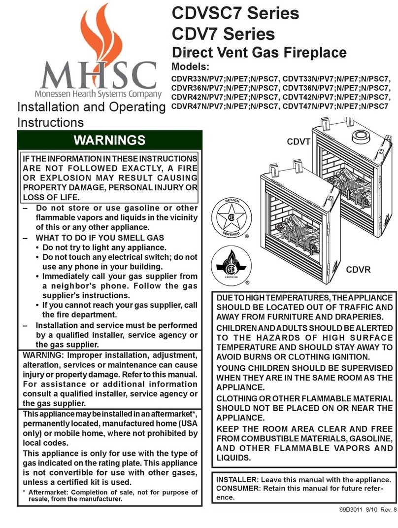 Monessen Hearth CDV7 User manual