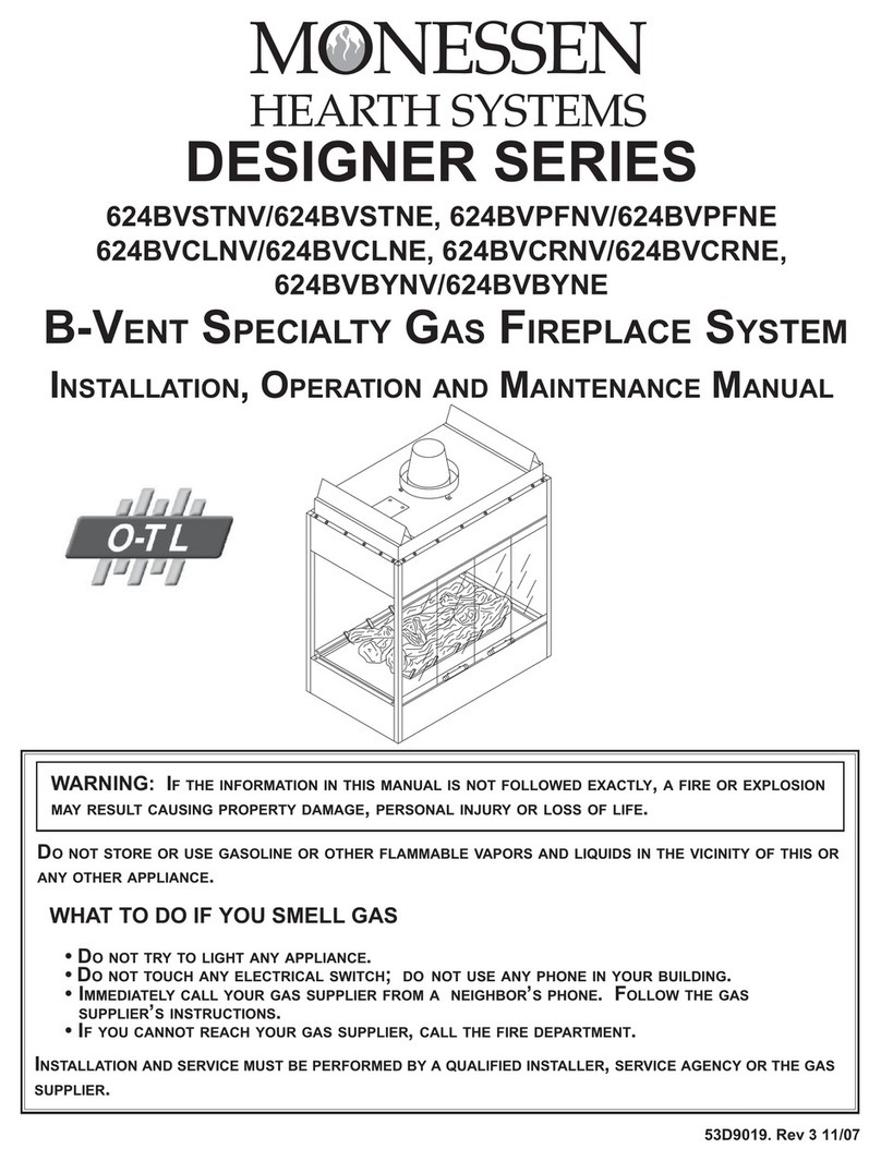 Monessen Hearth B-Vent Specialty Gas Fireplace System DESIGNER... User manual