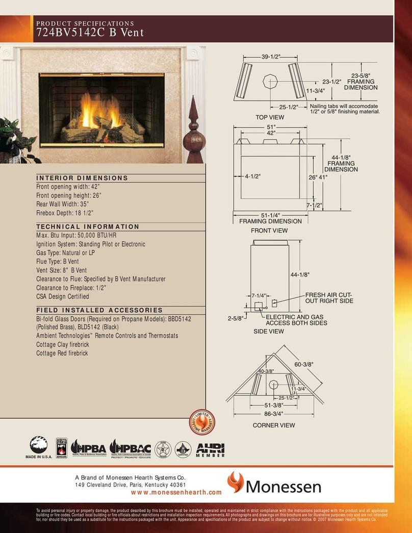 Monessen Hearth B Vent 724BV5142C Installation instructions