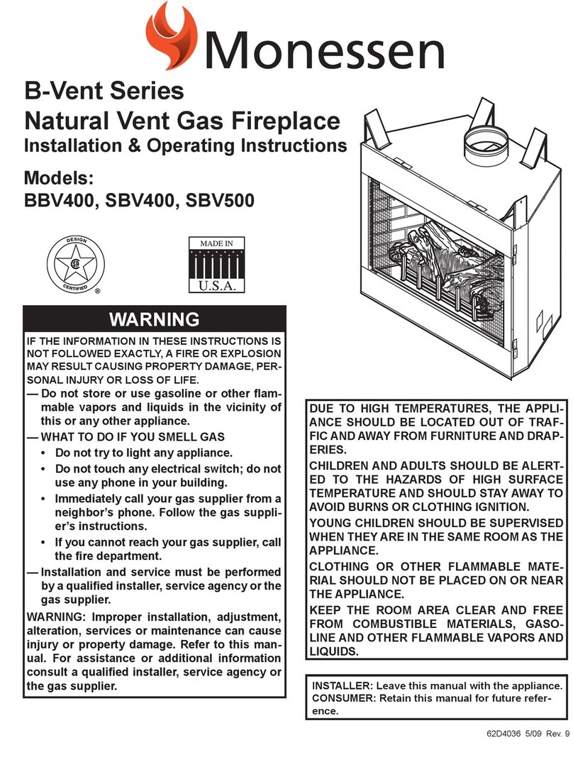 Monessen Hearth B-VENT BBV400 User manual