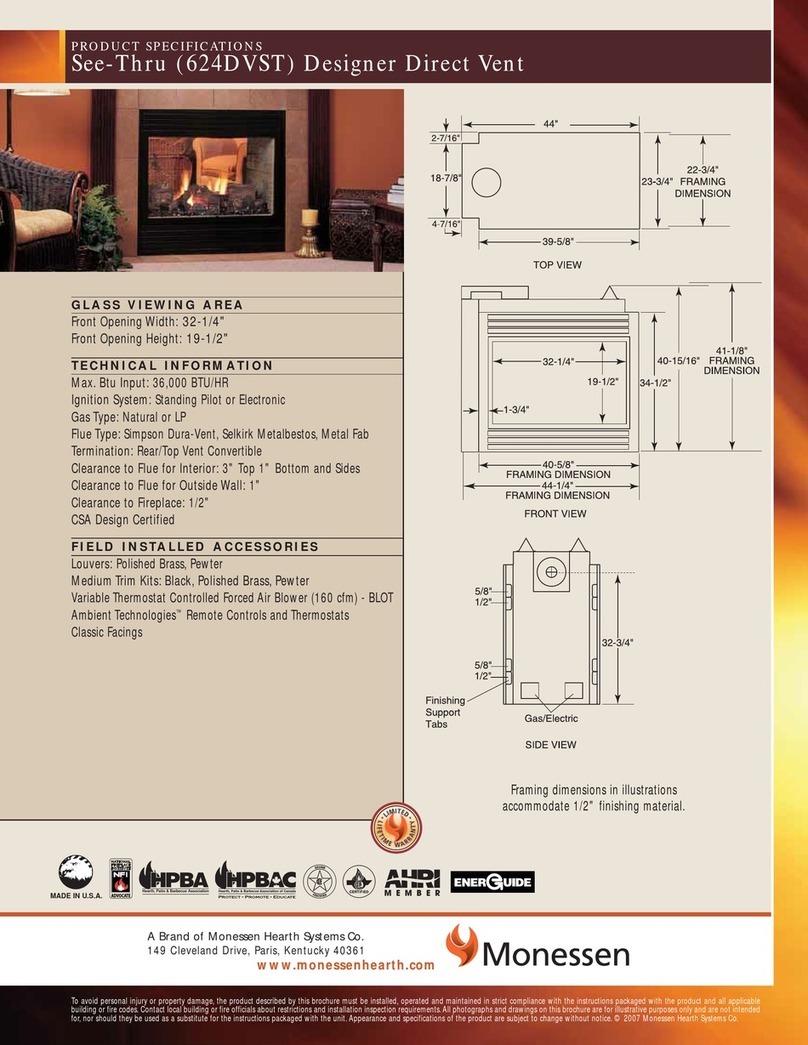 Monessen Hearth 624DVST Installation instructions