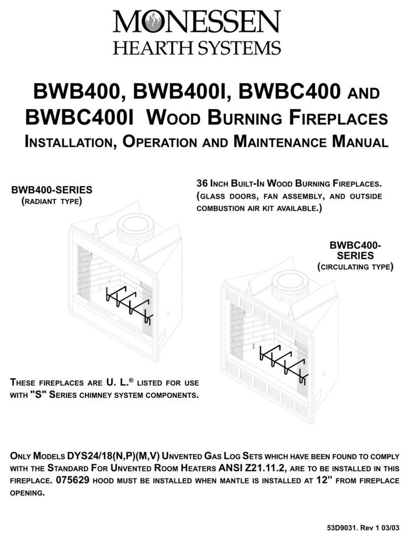 Monessen Hearth BWB400 Series User manual Monessen Hearth BWB400 Series User manual