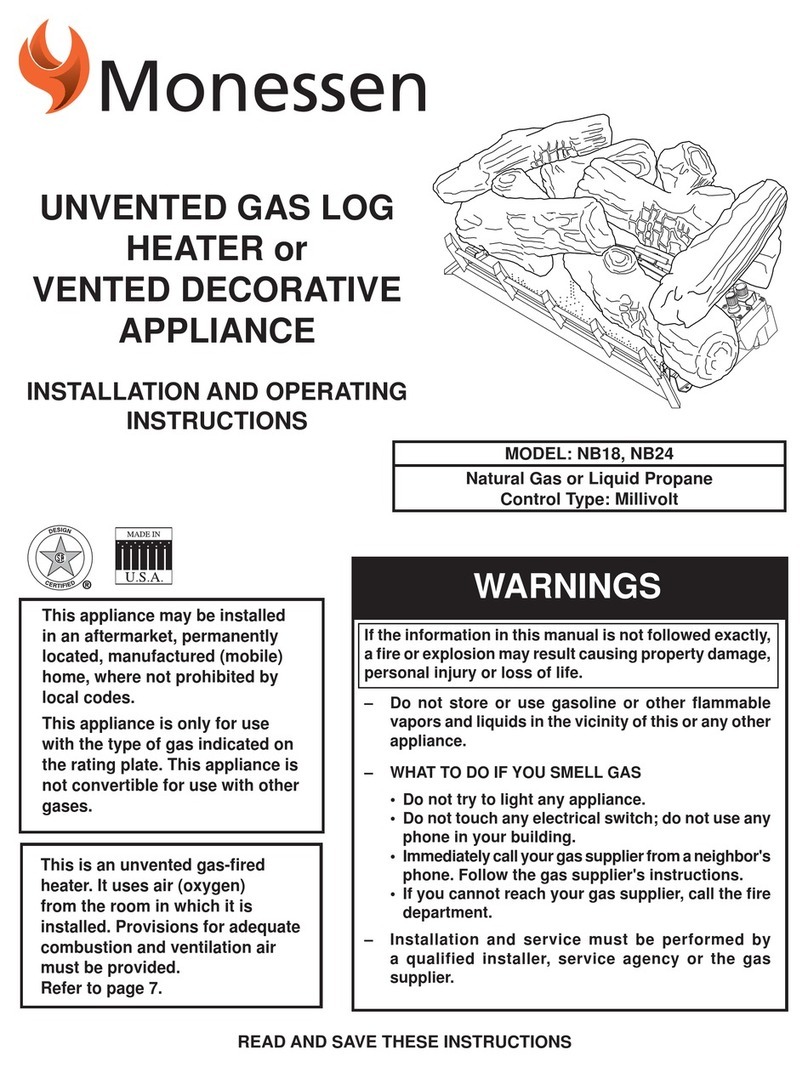 Monessen Hearth NB18 User manual
