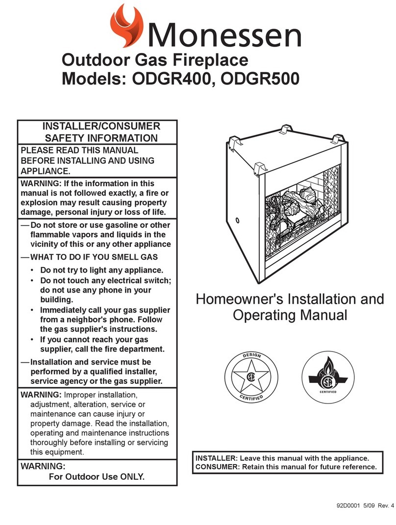 Monessen Hearth ODGR400 Homeowner's installation and operating manual
