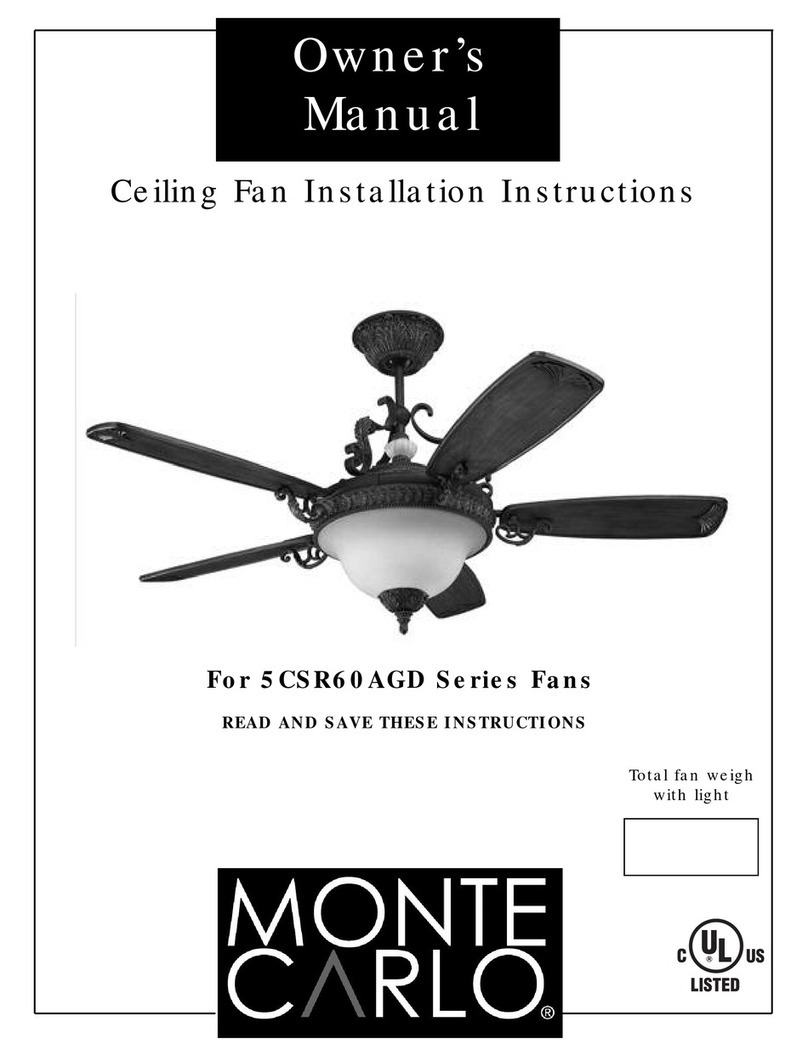Monte Carlo Fan Company 5CSR60AGD Series User manual