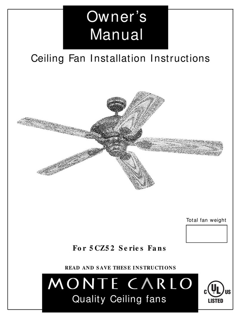 Monte Carlo Fan Company 5CZ52 Series owner's manual
