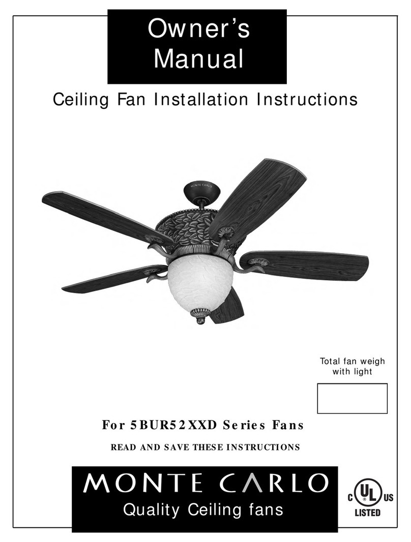 Monte Carlo Fan Company 5BUR52XXD Series owner's manual