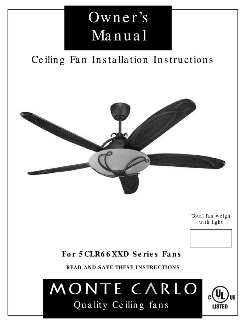 Monte Carlo Fan Company 5CLR66XXD Series owner's manual Monte Carlo Fan Company 5CLR66XXD Series owner's manual