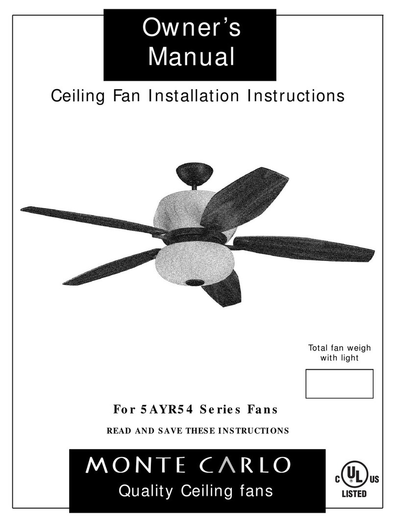 Monte Carlo Fan Company 5AYR54 Series owner's manual